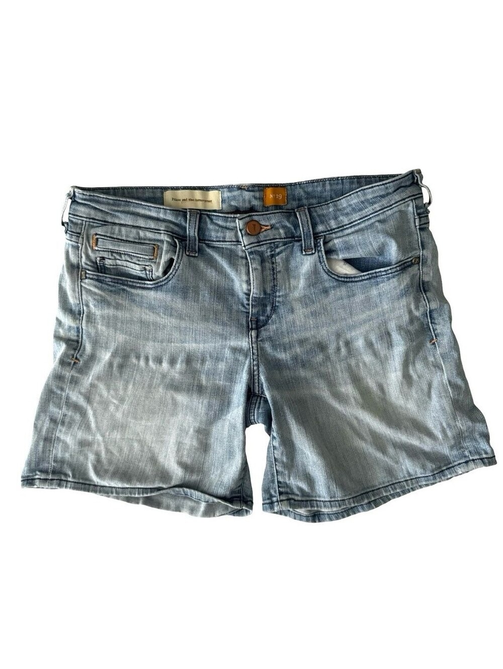 Pilcro and the Letterpress Denim Shorts Size 29 Light Wash Mid Rise Stretch